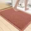 imageSmiry Waffle Bath Mat 30x20 Extra Soft Absorbent Bathroom Rugs Non Slip Machine Washable Quick Dry Bath Rugs for Bathroom Floor Tub Shower Home Decor Accessories BrownOrange