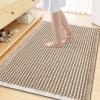 imageSmiry Waffle Bath Mat 30x20 Extra Soft Absorbent Bathroom Rugs Non Slip Machine Washable Quick Dry Bath Rugs for Bathroom Floor Tub Shower Home Decor Accessories BrownBrown  Cream