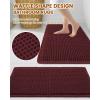 imageSmiry Waffle Bath Mat 30x20 Extra Soft Absorbent Bathroom Rugs Non Slip Machine Washable Quick Dry Bath Rugs for Bathroom Floor Tub Shower Home Decor Accessories BrownBurgundy