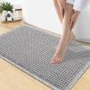 imageSmiry Waffle Bath Mat 30x20 Extra Soft Absorbent Bathroom Rugs Non Slip Machine Washable Quick Dry Bath Rugs for Bathroom Floor Tub Shower Home Decor Accessories BrownLight Grey