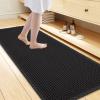 imageSmiry Waffle Bath Mat 30x20 Extra Soft Absorbent Bathroom Rugs Non Slip Machine Washable Quick Dry Bath Rugs for Bathroom Floor Tub Shower Home Decor Accessories BrownBlack