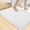 imageSmiry Waffle Bath Mat 30x20 Extra Soft Absorbent Bathroom Rugs Non Slip Machine Washable Quick Dry Bath Rugs for Bathroom Floor Tub Shower Home Decor Accessories BrownWhite