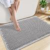 imageSmiry Waffle Bath Mat 30x20 Extra Soft Absorbent Bathroom Rugs Non Slip Machine Washable Quick Dry Bath Rugs for Bathroom Floor Tub Shower Home Decor Accessories BrownLight Grey