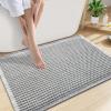imageSmiry Waffle Bath Mat 30x20 Extra Soft Absorbent Bathroom Rugs Non Slip Machine Washable Quick Dry Bath Rugs for Bathroom Floor Tub Shower Home Decor Accessories BrownLightgrey  Cream