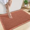 imageSmiry Waffle Bath Mat 30x20 Extra Soft Absorbent Bathroom Rugs Non Slip Machine Washable Quick Dry Bath Rugs for Bathroom Floor Tub Shower Home Decor Accessories BrownOrange