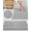 imageSmiry Waffle Bath Mat 30x20 Extra Soft Absorbent Bathroom Rugs Non Slip Machine Washable Quick Dry Bath Rugs for Bathroom Floor Tub Shower Home Decor Accessories BrownLightgrey  Cream