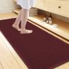 imageSmiry Waffle Bath Mat 30x20 Extra Soft Absorbent Bathroom Rugs Non Slip Machine Washable Quick Dry Bath Rugs for Bathroom Floor Tub Shower Home Decor Accessories BrownBurgundy