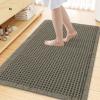imageSmiry Waffle Bath Mat 30x20 Extra Soft Absorbent Bathroom Rugs Non Slip Machine Washable Quick Dry Bath Rugs for Bathroom Floor Tub Shower Home Decor Accessories BrownGreen