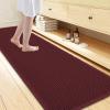 imageSmiry Waffle Bath Mat 30x20 Extra Soft Absorbent Bathroom Rugs Non Slip Machine Washable Quick Dry Bath Rugs for Bathroom Floor Tub Shower Home Decor Accessories BrownBurgundy