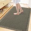 imageSmiry Waffle Bath Mat 30x20 Extra Soft Absorbent Bathroom Rugs Non Slip Machine Washable Quick Dry Bath Rugs for Bathroom Floor Tub Shower Home Decor Accessories BrownGreen