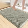 imageSmiry Waffle Bath Mat 30x20 Extra Soft Absorbent Bathroom Rugs Non Slip Machine Washable Quick Dry Bath Rugs for Bathroom Floor Tub Shower Home Decor Accessories BrownGreen  Cream