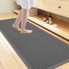 imageSmiry Waffle Bath Mat 30x20 Extra Soft Absorbent Bathroom Rugs Non Slip Machine Washable Quick Dry Bath Rugs for Bathroom Floor Tub Shower Home Decor Accessories BrownDark Grey