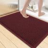 imageSmiry Waffle Bath Mat 30x20 Extra Soft Absorbent Bathroom Rugs Non Slip Machine Washable Quick Dry Bath Rugs for Bathroom Floor Tub Shower Home Decor Accessories BrownBurgundy