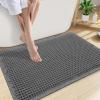 imageSmiry Waffle Bath Mat 30x20 Extra Soft Absorbent Bathroom Rugs Non Slip Machine Washable Quick Dry Bath Rugs for Bathroom Floor Tub Shower Home Decor Accessories BrownDark Grey
