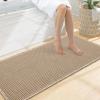 imageSmiry Waffle Bath Mat 30x20 Extra Soft Absorbent Bathroom Rugs Non Slip Machine Washable Quick Dry Bath Rugs for Bathroom Floor Tub Shower Home Decor Accessories BrownBrown