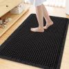 imageSmiry Waffle Bath Mat 30x20 Extra Soft Absorbent Bathroom Rugs Non Slip Machine Washable Quick Dry Bath Rugs for Bathroom Floor Tub Shower Home Decor Accessories BrownBlack