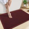 imageSmiry Waffle Bath Mat 30x20 Extra Soft Absorbent Bathroom Rugs Non Slip Machine Washable Quick Dry Bath Rugs for Bathroom Floor Tub Shower Home Decor Accessories BrownBurgundy