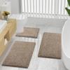 imageSmiry Bathroom Mats and UShaped Toilet Rug Set Machine Wash Dry Non Slip Absorbent Shaggy Bath Rug for Bath Room Shower and Tub 30 x 2016 x 24 U Shaped 20 x 20 Beige