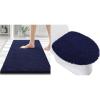 imageSmiry Bathroom Rugs 30x20 and Toilet Lid Cover 175x15 Soft and Absorbent Bath Mat Machine Washable NonSlip Plush Carpet Runner for Tub Shower and Floor Home DecorNavy Blue