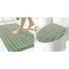 imageSmiry Bathroom Rugs 30x20 and Toilet Lid Cover 175x15 Soft and Absorbent Bath Mat Machine Washable NonSlip Plush Carpet Runner for Tub Shower and Floor Home DecorSage Green