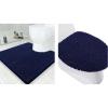 imageSmiry Bathroom Rugs UShaped 24x24 and Toilet Lid Cover 175x15 Soft and Absorbent Shaggy Bath Mat Machine Washable NonSlip Plush Carpet Runner for Tub Shower and Floor Home DecorNavy Blue
