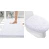 imageSmiry Bathroom Rugs and Mats Set 2 Piece Chenille Bath Mat Set Machine Wash Dry Non Slip Absorbent Shaggy Bath Rug for Bath Room Shower and Tub 30 x 20175 x 15 White
