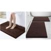 imageSmiry Bathroom Rugs and Mats Set of 3 Non Slip Absorbent Shaggy Bath Rug for Tub Shower and Bath Room 24x 1630 x 2036x24 Brown