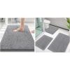 imageSmiry Bathroom Rugs and Mats Set of 4 Non Slip Absorbent Shaggy Bath Rug for Tub Shower and Bath Room 30 x 2036x2424x1624x20 Grey