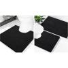 imageSmiry Chenille Bathroom Rugs 24x16 and UShaped Toilet Bath Rugs 20x2024x20 Extra Soft and Absorbent Shaggy Bath Mat Machine Washable NonSlip Plush Carpet Black