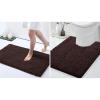 imageSmiry Chenille Bathroom Rugs 24x16 and UShaped Toilet Bath Rugs 24x20 Extra Soft and Absorbent Shaggy Bath Mat Machine Washable NonSlip Plush Carpet Brown