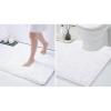 imageSmiry Chenille Bathroom Rugs 24x16 and UShaped Toilet Bath Rugs 24x20 Extra Soft and Absorbent Shaggy Bath Mat Machine Washable NonSlip Plush Carpet White