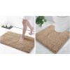 imageSmiry Chenille Bathroom Rugs 30x20 and UShaped Toilet Bath Rugs 20x20 Extra Soft and Absorbent Shaggy Bath Mat Machine Washable NonSlip Plush Carpet Beige