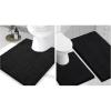 imageSmiry Chenille Bathroom Rugs 30x20 and UShaped Toilet Bath Rugs 24x2024x20 Extra Soft and Absorbent Shaggy Bath Mat Machine Washable NonSlip Plush Carpet Black