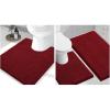 imageSmiry Chenille Bathroom Rugs 30x20 and UShaped Toilet Bath Rugs 24x2024x20 Extra Soft and Absorbent Shaggy Bath Mat Machine Washable NonSlip Plush Carpet Burgundy