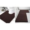 imageSmiry Chenille Bathroom Rugs 30x2024x16 and UShaped Toilet Bath Rugs 24x20 Extra Soft and Absorbent Shaggy Bath Mat Machine Washable NonSlip Plush Carpet Brown