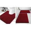imageSmiry Chenille Bathroom Rugs 30x2024x16 and UShaped Toilet Bath Rugs 24x20 Extra Soft and Absorbent Shaggy Bath Mat Machine Washable NonSlip Plush Carpet Burgundy
