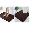 imageSmiry Chenille Bathroom Rugs 36x24 and UShaped Toilet Bath Rugs 20x20 Extra Soft and Absorbent Shaggy Bath Mat Machine Washable NonSlip Plush Carpet Brown