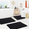 imageSmiry Chenille Bathroom Rugs 36x2430x20 and UShaped Toilet Bath Rugs 24x20 Extra Soft and Absorbent Shaggy Bath Mat Machine Washable NonSlip Plush Carpet Black