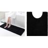 imageSmiry Chenille Bathroom Rugs 47x17 and UShaped Toilet Bath Rugs 24x20 Extra Soft and Absorbent Shaggy Bath Mat Machine Washable NonSlip Plush Carpet Black