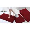 imageSmiry Chenille Bathroom Rugs and Mats Set of 3 Non Slip Absorbent Shaggy Bath Rug for Tub Shower and Bath Room 30x 2030x 20UShaped 24 x20 Burgundy