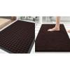 imageSmiry Front Door Mat Outside Entrance Brown 295 x 17 and Luxury Chenille Bathroom Rugs Brown 30 x 20 2 Item Bundle