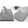 imageSmiry Memory Foam Bath Mat 24x16 and 24x20 UShaped Toilet Extra Soft Absorbent Bathroom Rugs Non Slip Bath Rug Runner for Shower Bathroom Floors Grey