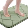 imageSmiry Memory Foam Bath Mat 30x20 Ultra Soft NonSlip Bathroom Rug Plush Water Absorbent Quick Dry and Machine Washable Floor Mat for Shower Tub amp Home Decor GreySage Green