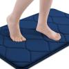 imageSmiry Memory Foam Bath Mat 30x20 Ultra Soft NonSlip Bathroom Rug Plush Water Absorbent Quick Dry and Machine Washable Floor Mat for Shower Tub amp Home Decor GreyNavy Blue