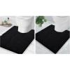 imageSmiry UShaped Toilet Bathroom Rugs 24x20 and 20x20 Extra Soft and Absorbent Shaggy Bathroom Mat Rugs Machine Washable NonSlip Plush CarpetBlack