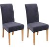 imageSmiry Velvet Stretch Chair Covers for Dining Room Set of 4 Soft Fit Removable Washable Kitchen Parsons Chair Slipcover Protector KhakiDark Grey