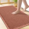 imageSmiry Waffle Bath Mat 30x20 Extra Soft Absorbent Bathroom Rugs Non Slip Machine Washable Quick Dry Bath Rugs for Bathroom Floor Tub Shower Home Decor Accessories BrownOrange