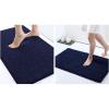 imagesmiry Luxury Chenille Bath Rug Set 2 Piece Extra Soft and Absorbent Shaggy Bathroom Mat Rugs Machine Washable NonSlip Plush Carpet Runner for Tub Shower and Bath Room24x1630x20Navy Blu