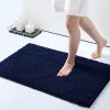 imagesmiry Luxury Chenille Bath Rug Set 2 Piece Extra Soft and Absorbent Shaggy Bathroom Mat Rugs Machine Washable NonSlip Plush Carpet Runner for Tub Shower and Bath Room24x1630x20Navy Blu