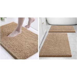imageSmiry Bathroom Rugs and Mats Set of 3 Non Slip Absorbent Shaggy Bath Rug for Tub Shower and Bath Room 24 x 1624 x 1630 x 20 Beige